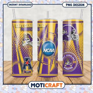 East Carolina Pirates Tumbler PNG NCAA Merchandise Design