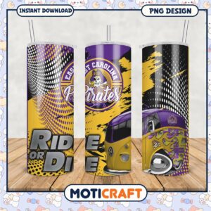 East Carolina Pirates Tumbler PNG Ride or Die Design