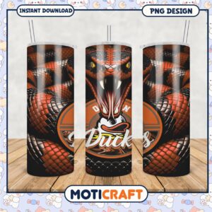 Dynamic Ducks Tumblers PNG featuring Fierce Snake Design