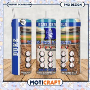 Duke Blue Devils Tumbler Design Baseball Theme PNG File Duke Blue Devils Tumbler Design Baseball Theme PNG File