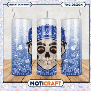Duke Blue Devils Skull Tumbler Design PNG File Download