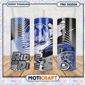 Duke Blue Devils Ride or Die Tumbler PNG Design File