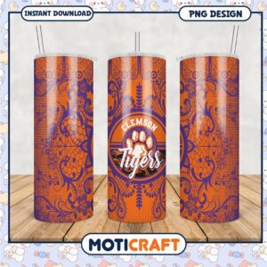 Clemson Tigers Tumbler PNG Design for Fans and Gifts