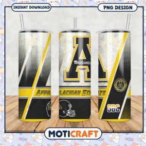 Appalachian State Mountaineers Tumbler PNG Design Art