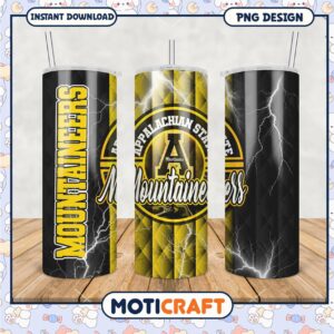 Appalachian State Mountaineers Tumbler Design PNG File