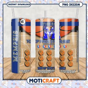 Winning Memphis Tigers Basketball Tumbler Design PNG File