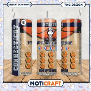 UConn Huskies Basketball Tumbler Design PNG for Prizes