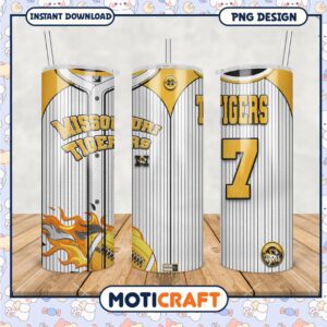 Missouri Tigers Tumbler Design Vintage Baseball Style PNG Missouri Tigers Tumbler Design Vintage Baseball Style PNG