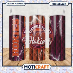 Virginia Tech Hokies Tumbler Design PNG File Download