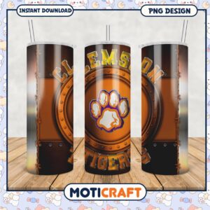 Clemson Tigers Tumbler PNG Graphic for Fans and Collectors Clemson Tigers Tumbler PNG Graphic for Fans and Collectors