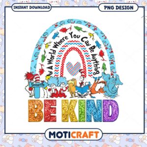 Seussville Be Kind Rainbow PNG