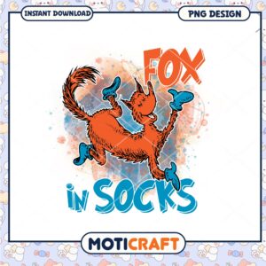 Playful Fox in Socks Graphic Design PNG for Fun Projects