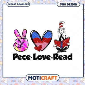 Peace Love Cat in the Hat PNG