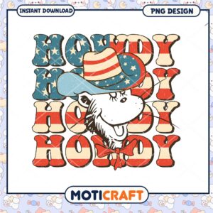 Howdy Cat Patriotic PNG