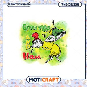 Green Eggs and Ham Fun Design PNG for Kids and Adults