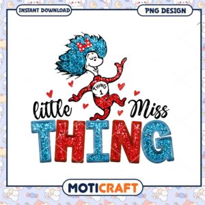 Fun Thing 1 Character Glitter PNG for Kids Party Decor