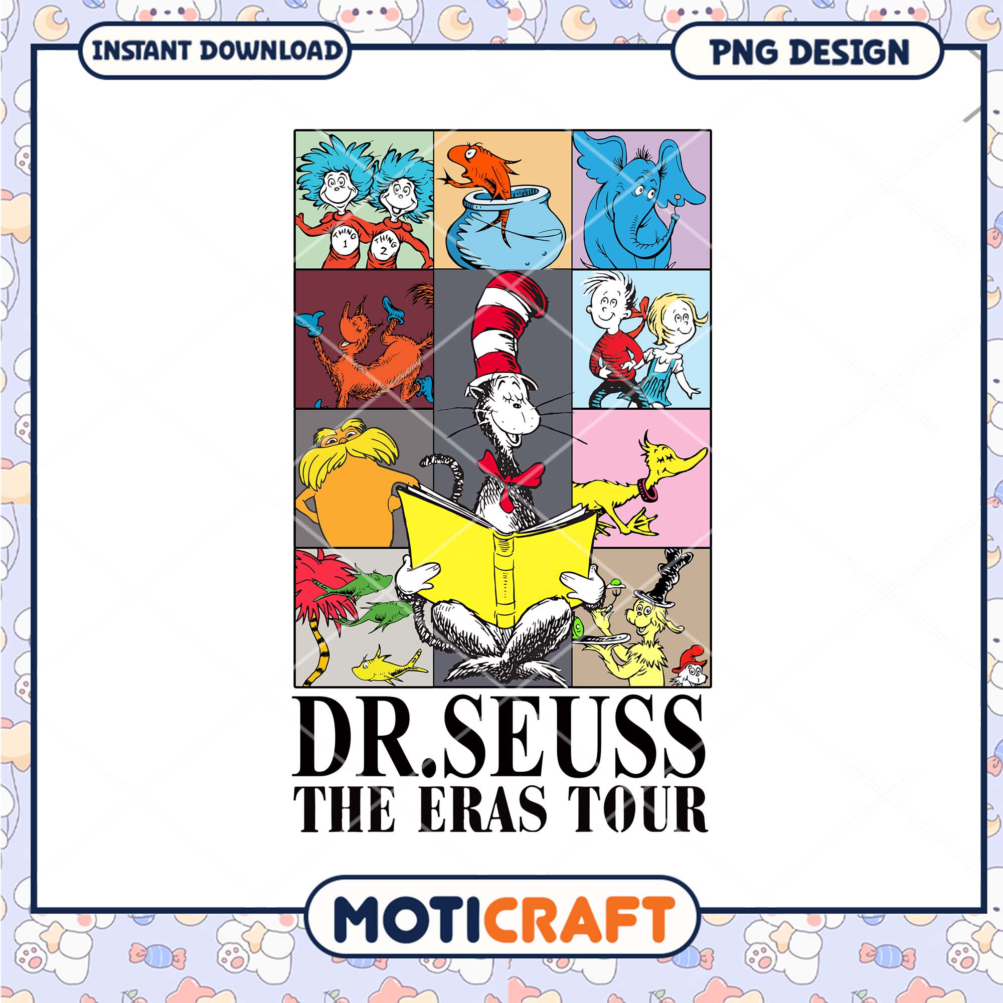 Dr Seuss The Eras Tour Colorful Character PNG Artwork Dr Seuss The Eras Tour Colorful Character PNG Artwork