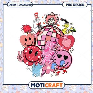 Dr Seuss Pink Disco Party PNG