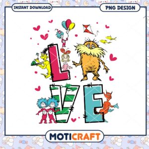 Dr Seuss Love PNG Graphic