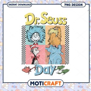 Dr Seuss Day Colorful Character Artwork in PNG Format