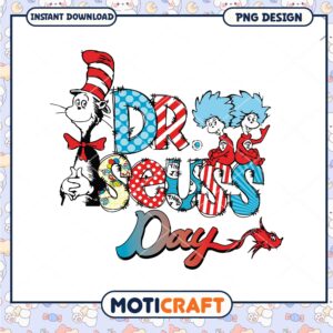 Dr Seuss Day Colorful Celebration Png Design for Kids Fun