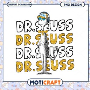Dr Seuss Cat PNG Gold Glitter