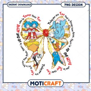 Dr Seuss Bow PNG Sublimation