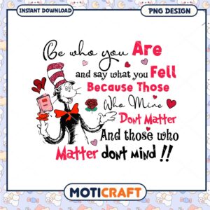 Cute Cat in Hat Design with Heart Theme and Fun Quote PNG