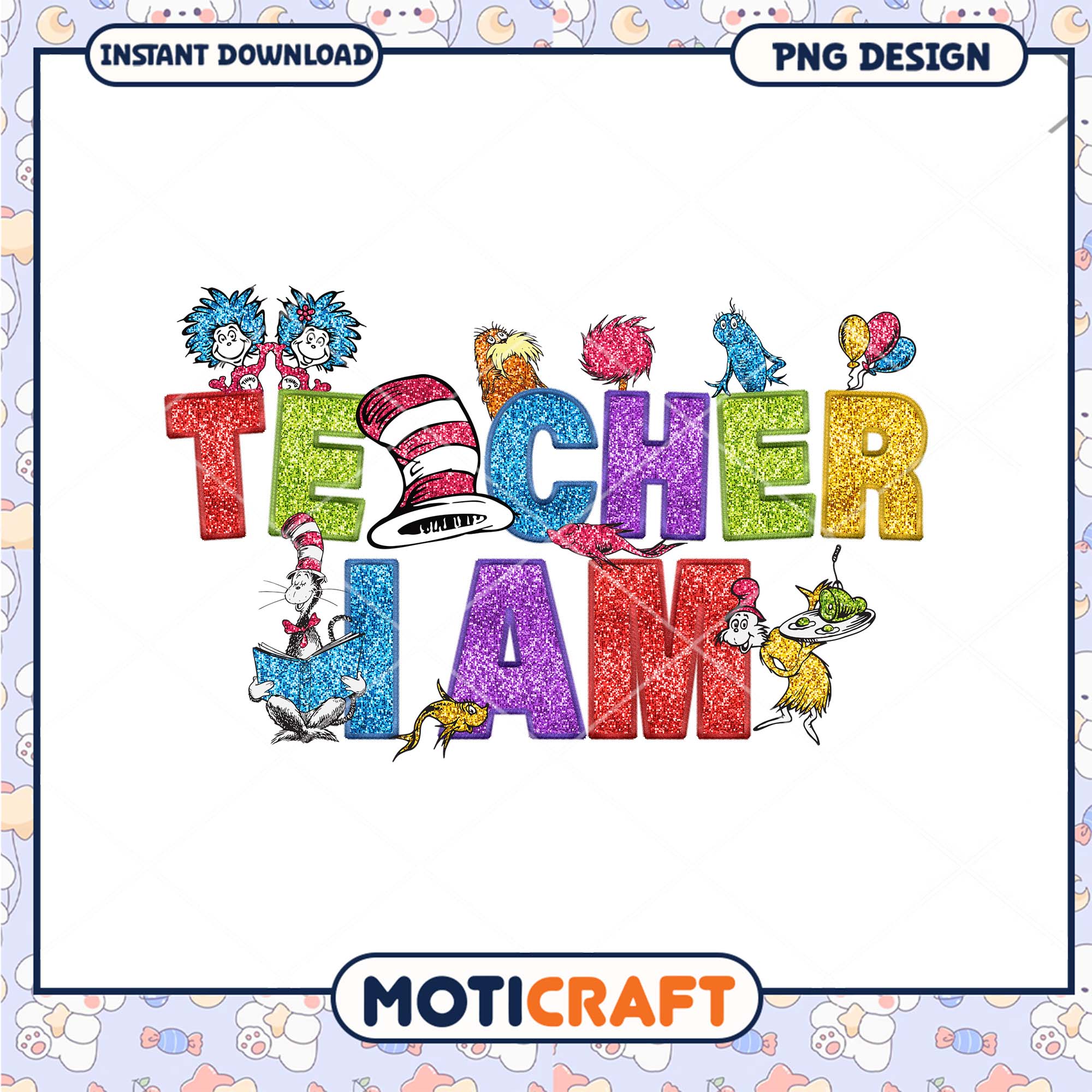 Colorful Teacher I Am PNG Graphic for Classroom Decor