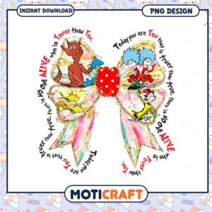 Colorful Dr Seuss Inspired Bow PNG for Fun Celebrations