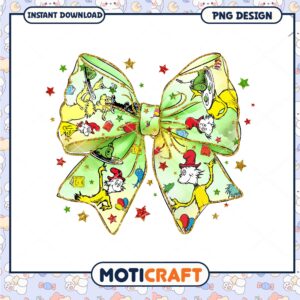 Colorful Dr Seuss Inspired Bow PNG for Fun Creative Projects