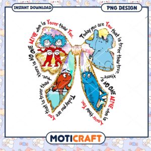 Colorful Dr Seuss Inspired Bow Graphic PNG for Kids