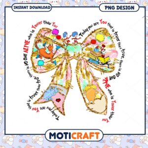 Colorful Dr Seuss Inspired Bow PNG Artwork for Kids Parties