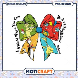 Colorful Dr Seuss Characters Bow Digital Art PNG Downloadable Asset