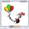 Colorful Balloon Cat in the Hat PNG Fun Kids Party Design