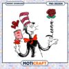 Cat in the Hat with Rose and Book PNG for Kids Decorations
