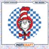 Cat in the Hat PNG Image Blue Glitter Checkers