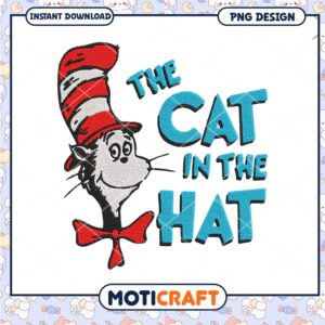 Cat in the Hat PNG Embroidery Design