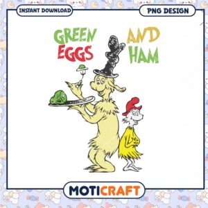 Green Eggs and Ham Illustration Fun Character PNG Design