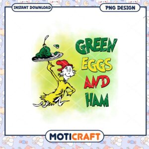 Green Eggs and Ham Fun PNG Illustration for Kids and Decor