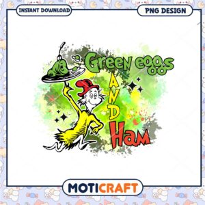 Green Eggs and Ham Fun Illustrated PNG for Kids and Adults