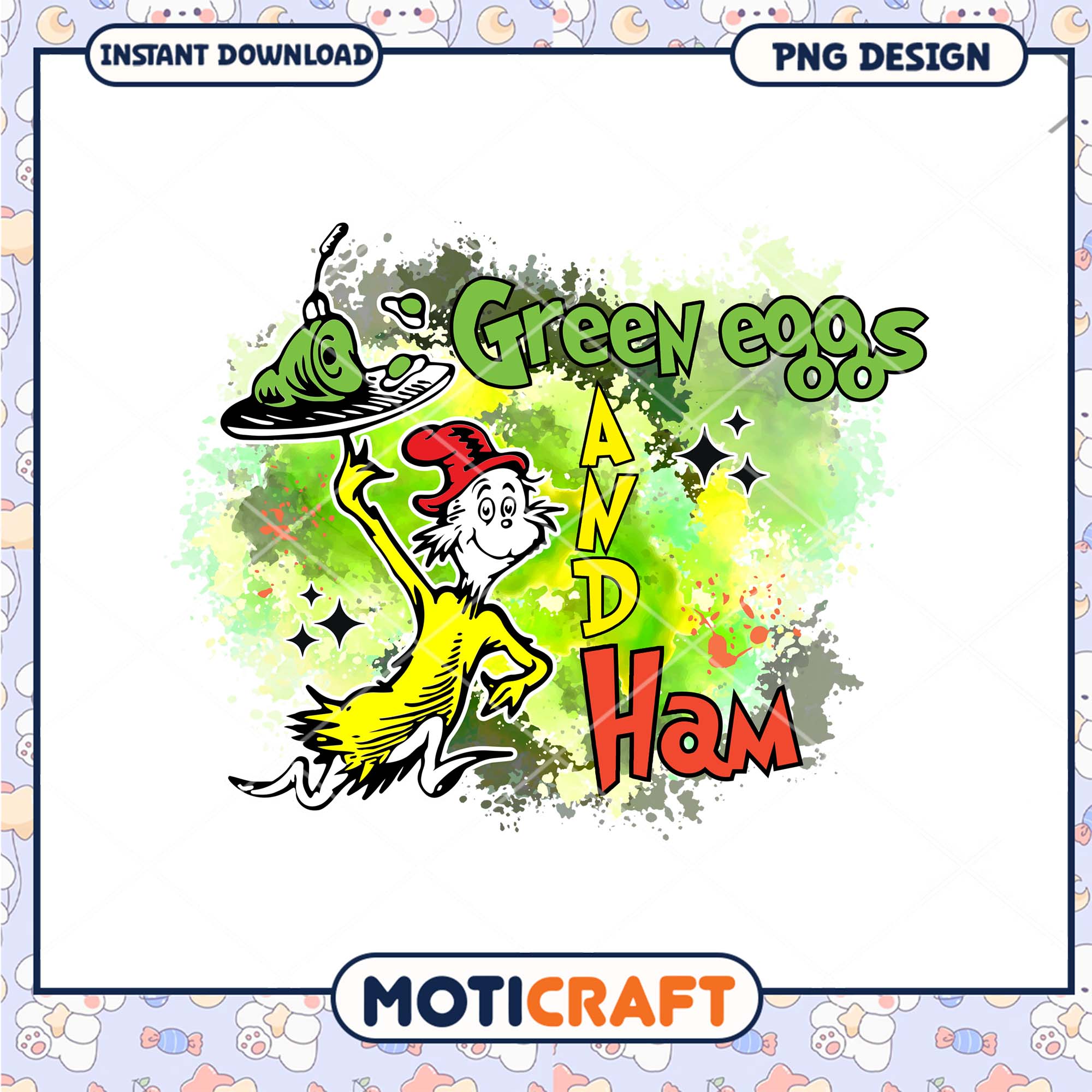 Green Eggs and Ham Fun Illustrated PNG for Kids and Adults Green Eggs and Ham Fun Illustrated PNG for Kids and Adults