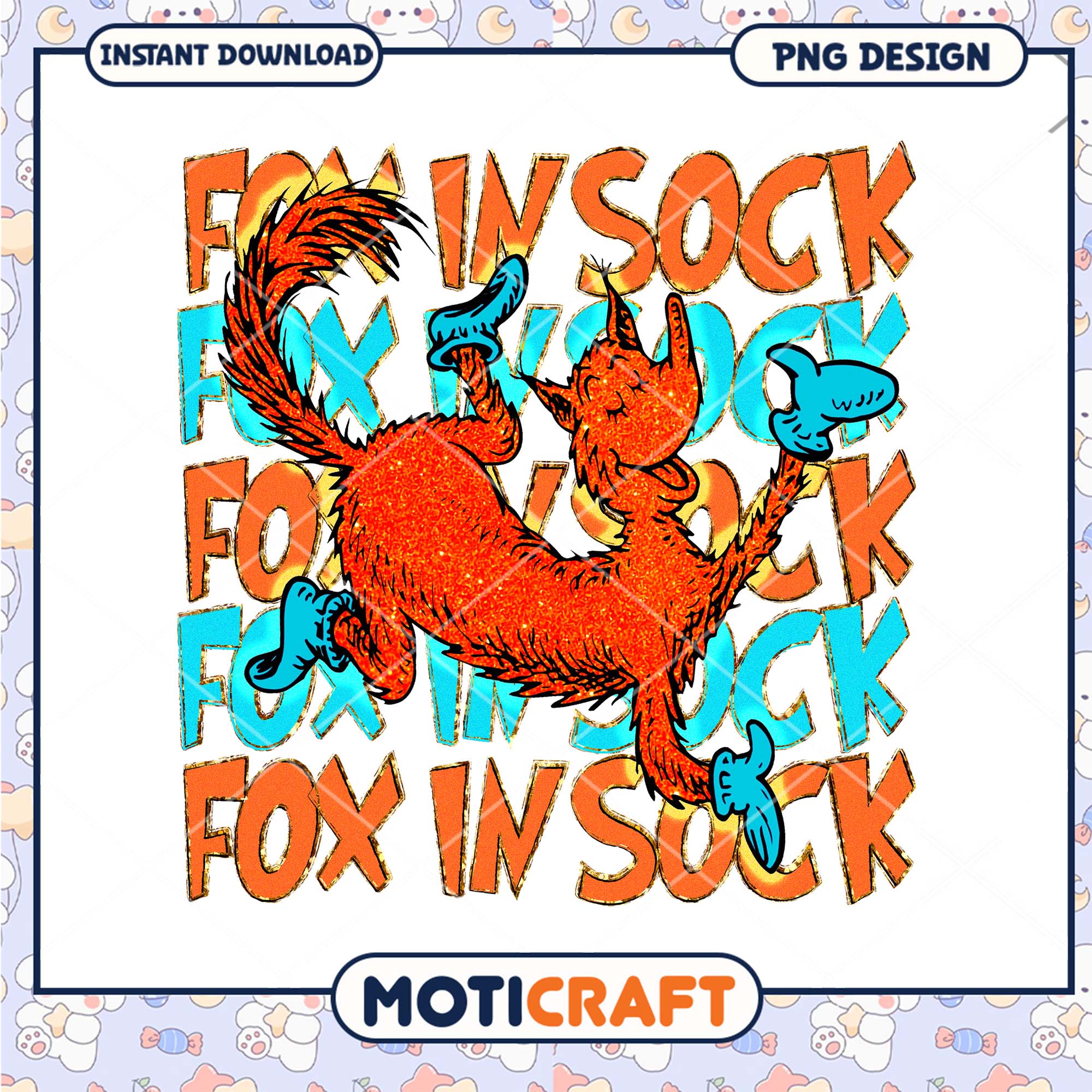 Fox in Sock PNG Graphic for Kids Art and Decor Design Fox in Sock PNG Graphic for Kids Art and Decor Design