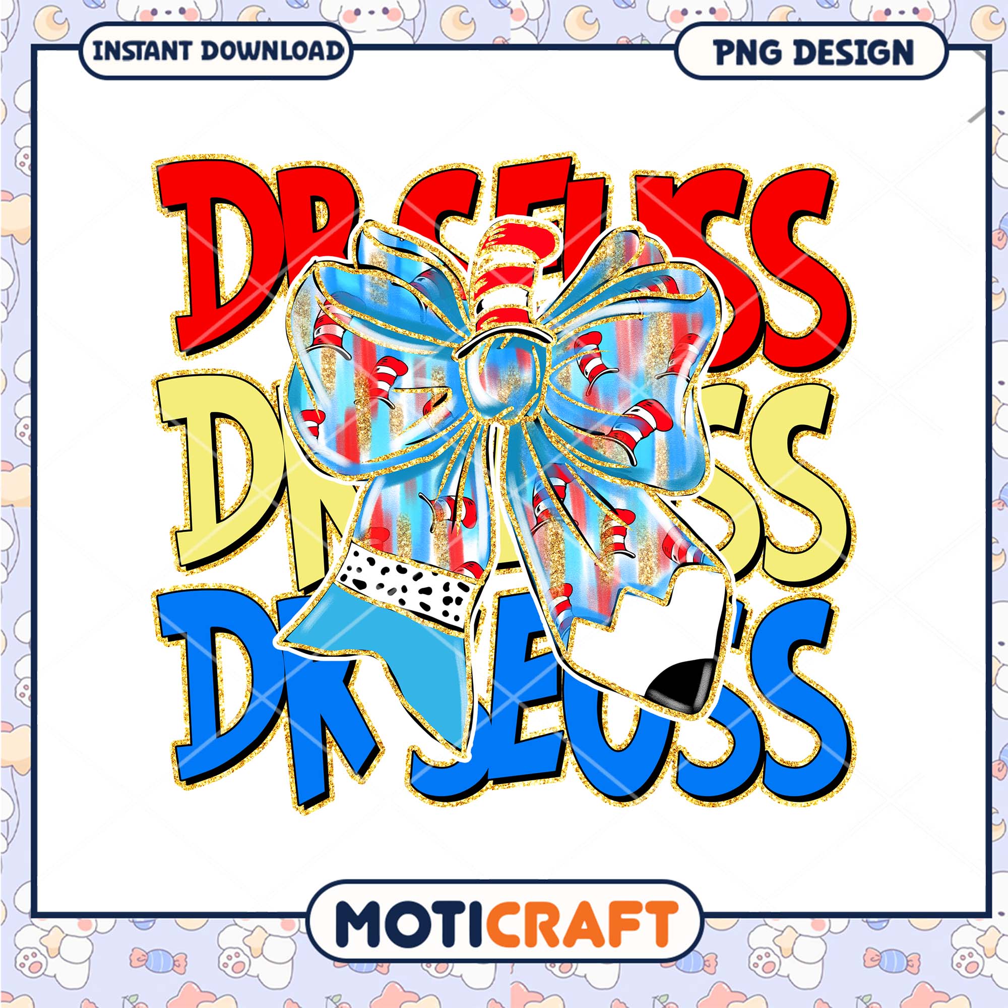 Dr Seuss Inspired Bow Graphic PNG for Fun Decor and Gifts Dr Seuss Inspired Bow Graphic PNG for Fun Decor and Gifts