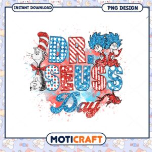 Dr Seuss Day Colorful PNG Design for Celebration and Fun