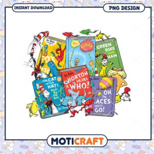 Dr Seuss Classic Book Collection Colorful PNG Image Download