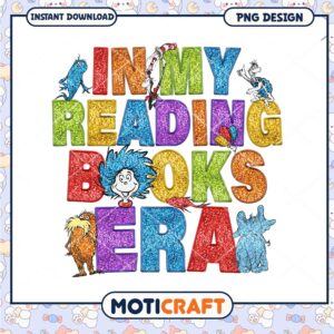 Colorful Reading Books Era PNG Design for Book Lovers Art