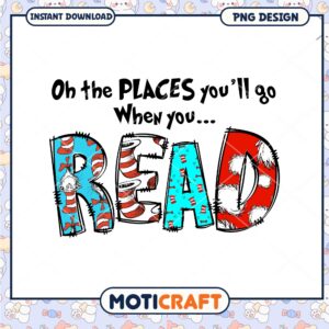 Colorful Read PNG Design Inspired by Dr Seuss Characters