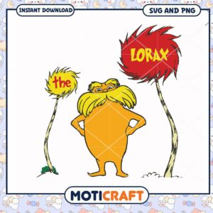 The Lorax character design for crafts, instant SVG and PNG download