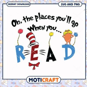 Oh the places you'll go when you read, fun design for kids rooms